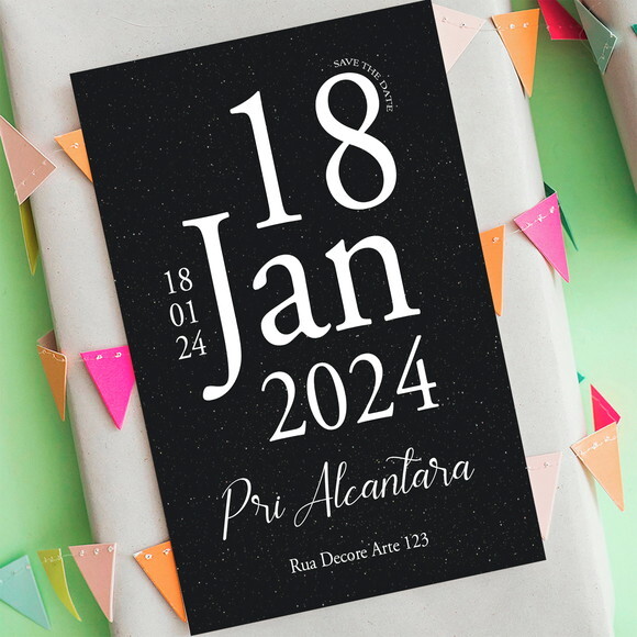 Salve a Data - Save The Date Glitter Várias Cores