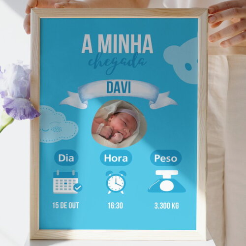 Arte Digital Quadro Lembrança de Nascimento