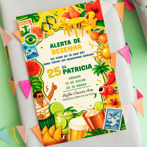 Convite Aniversário Alerta de Resenha - Brasilidades Digital