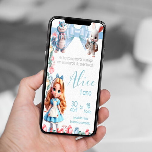 Convite Aniversário Alice no País das Maravilhas