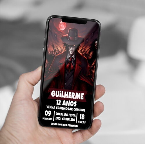 Convite Aniversário Alucard - Hellsing