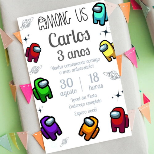 Convite Aniversário Among Us
