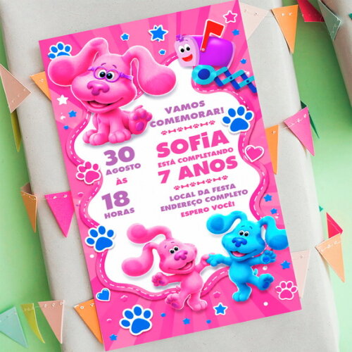 Convite Aniversário as Pistas de Blue