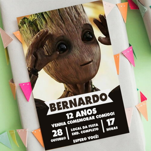 Convite Aniversário Baby Groot Digital