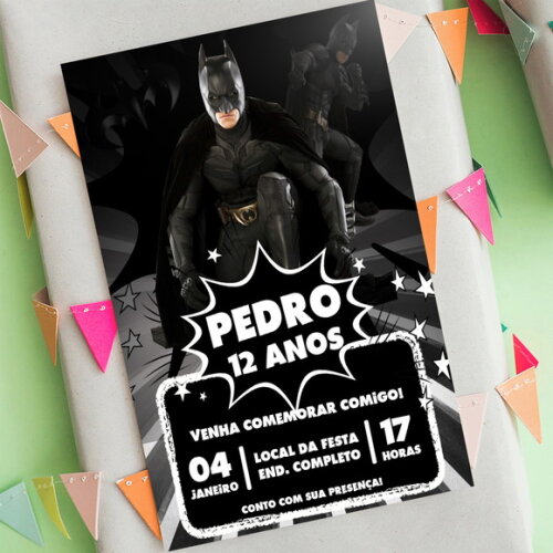 Convite Aniversário Batman