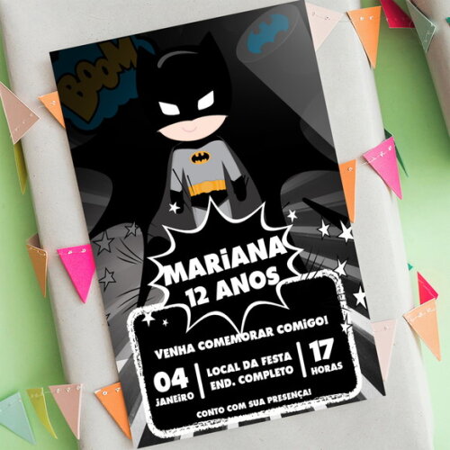 Convite Aniversário Batman Bebê