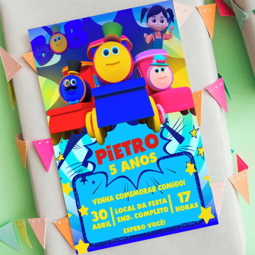 Convite Aniversário Bob o Trem