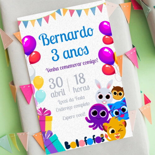 Convite Aniversário Bolofofos