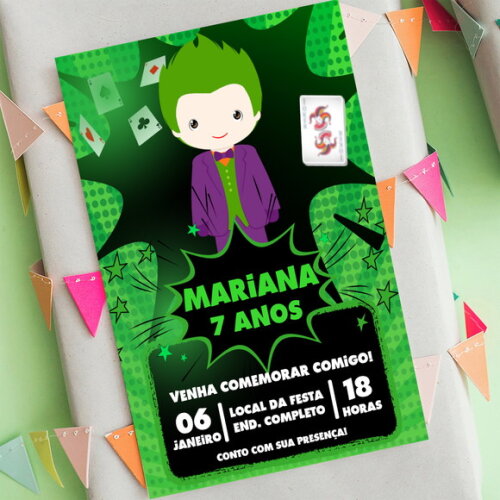 Convite Aniversário Coringa