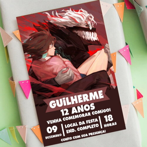 Convite Aniversário Dandadan Anime Digital