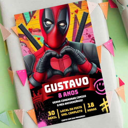 Convite Aniversário Dead Pool