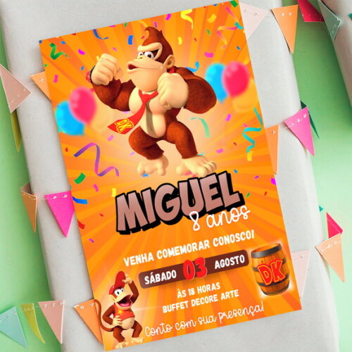 Convite Aniversário Donkey Kong