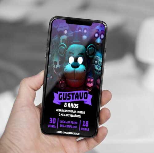 Convite Aniversário Five Nights At Freddy?s Fnaf