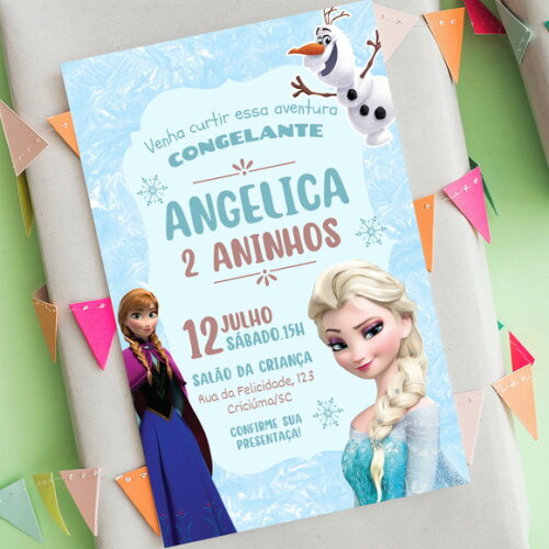 Convite Aniversário Frozen Anna e Elsa