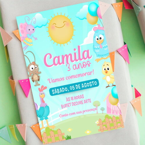Convite Aniversário Galinha Pintadinha