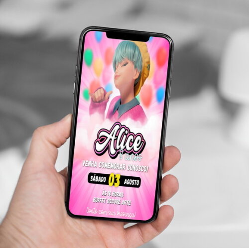 Convite Aniversário Guerreiras do Kpop Baby - Saja Boys
