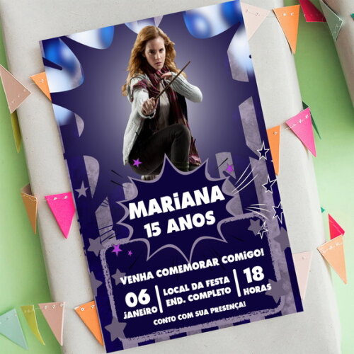 Convite Aniversário Hermione Harry Potter