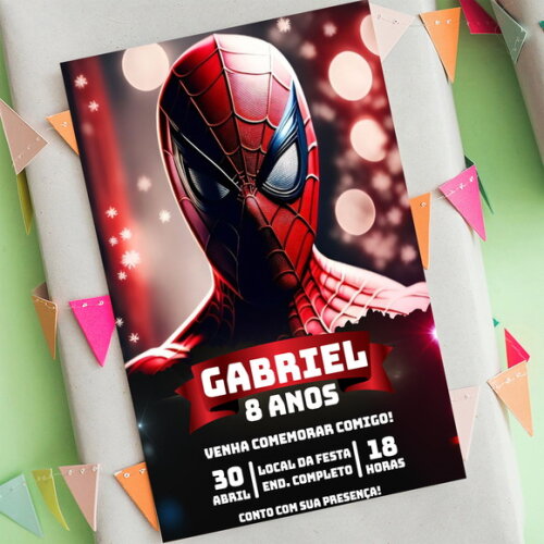 Convite Aniversário Homem Aranha Digital