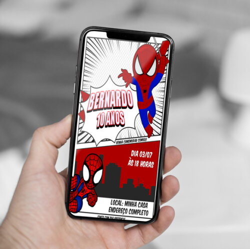 Convite Aniversário Homem Aranha Baby Digital