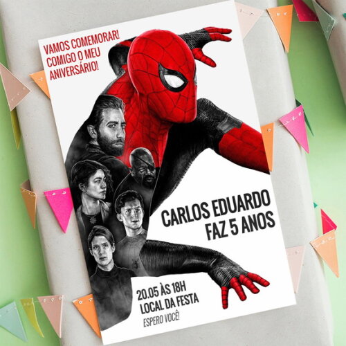 Convite Aniversário Homem Aranha Digital