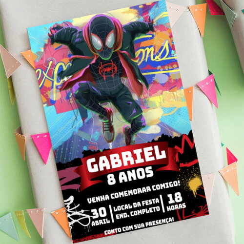 Convite Aniversário Homem Aranha Digital