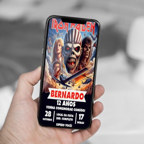 Convite Aniversário Iron Maiden Digital