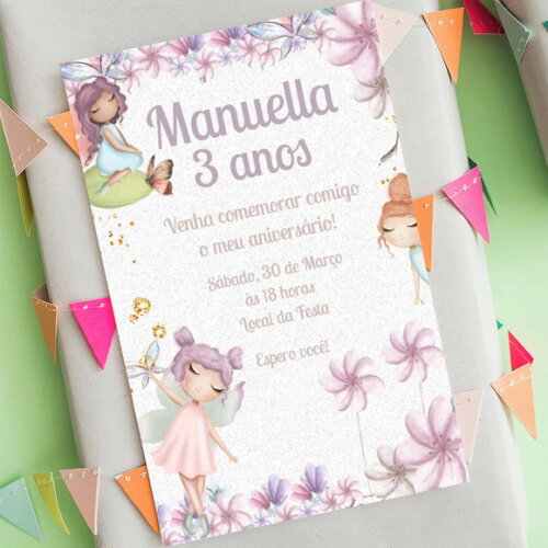 Convite Aniversário Jardim das Fadas