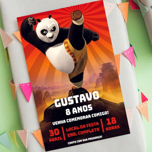 Convite Aniversário Kung Fu Panda