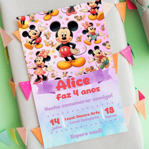 Convite Aniversário Mickey Mouse