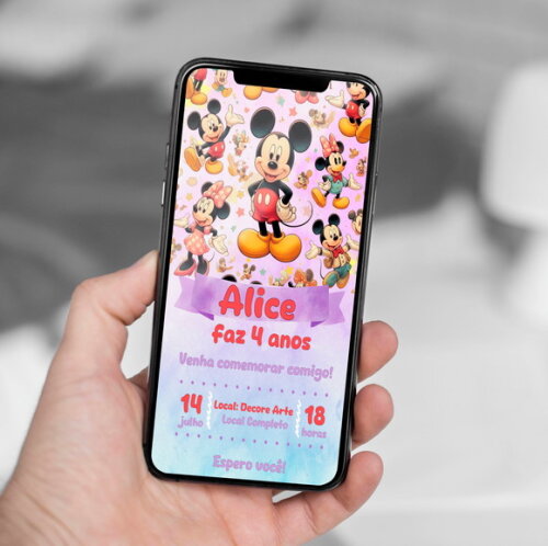 Convite Aniversário Mickey Mouse
