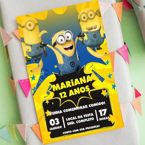 Convite Aniversário Minions