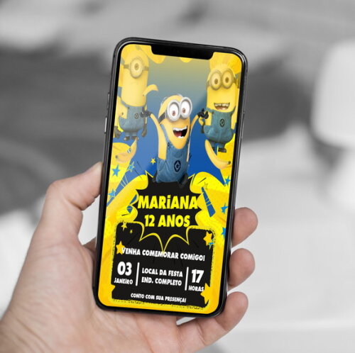 Convite Aniversário Minions