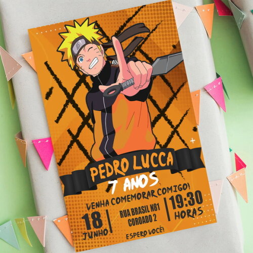 Convite Aniversário Naruto Uzumaki Digital