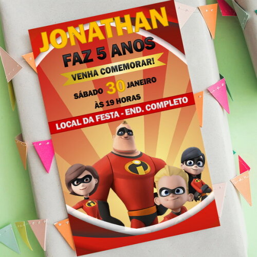 Convite Aniversário os Incríveis