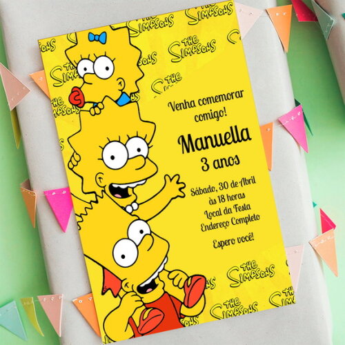 Convite Aniversário os Simpsons