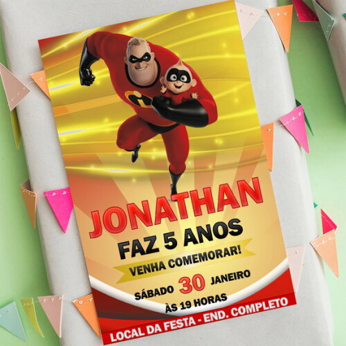Convite Aniversário os Incríveis