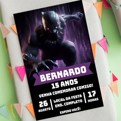 Convite Aniversário Pantera Negra