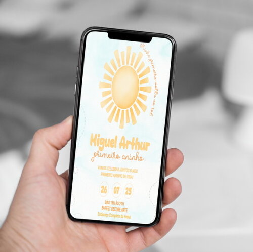 Convite Aniversário Primeira Volta ao Sol
