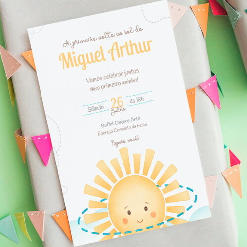 Convite Aniversário Primeira Volta ao Sol