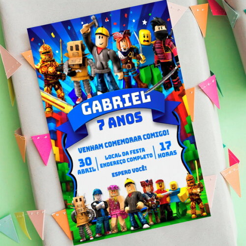 Convite Aniversário Roblox