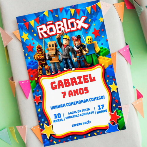 Convite Aniversário Roblox