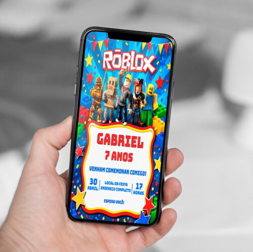 Convite Aniversário Roblox