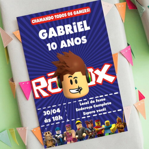 Convite Aniversário Roblox