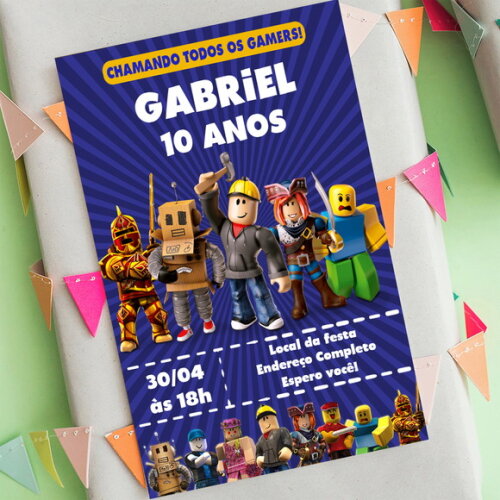 Convite Aniversário Roblox