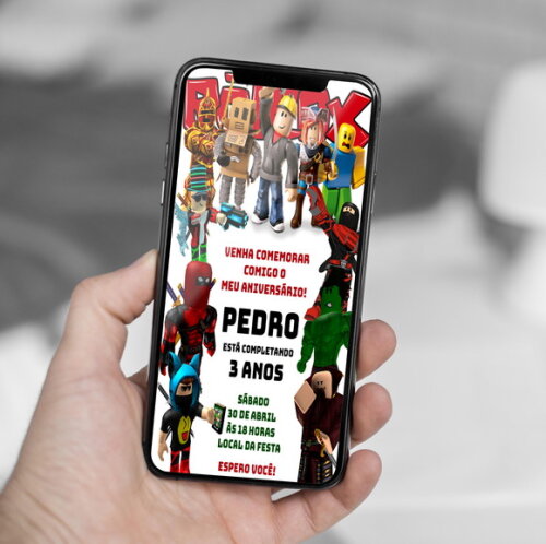 Convite Aniversário Roblox