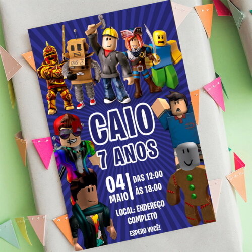 Convite Aniversário Roblox