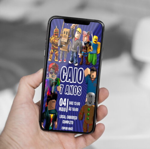 Convite Aniversário Roblox