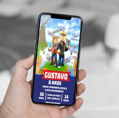 Convite Aniversário Roblox Lego