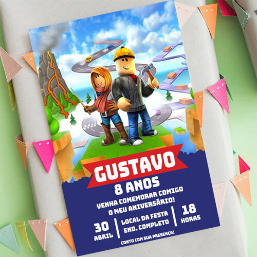 Convite Aniversário Roblox Lego