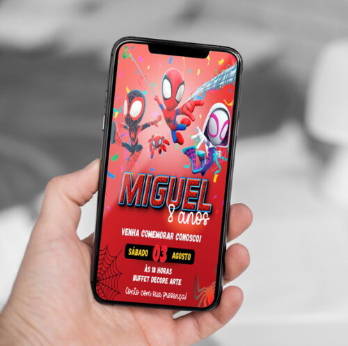 Convite Aniversário Spidey e Seus Amigos Espetaculares